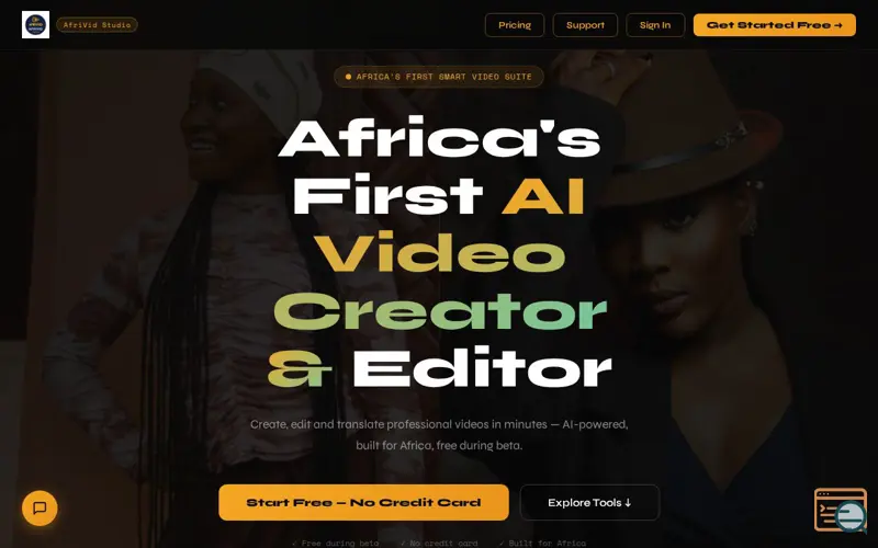 Screenshot of AfriVid Studio