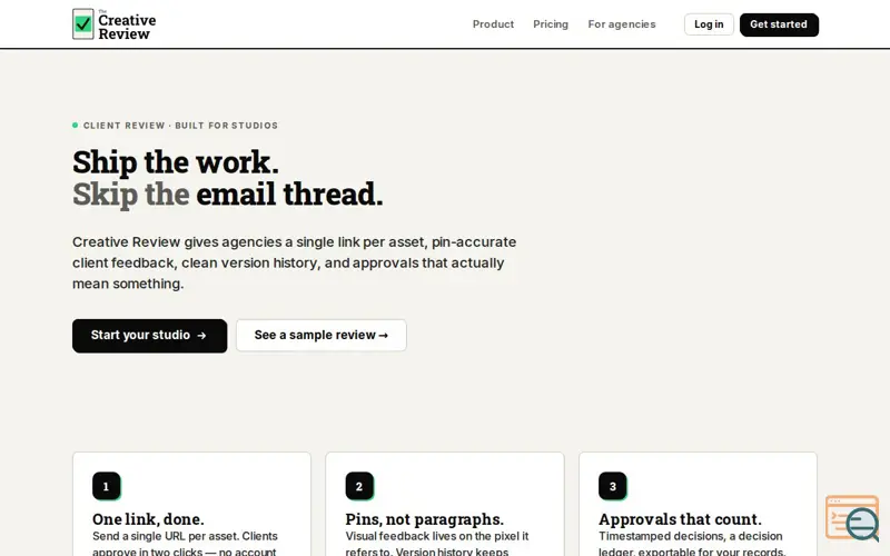 Screenshot of The Creative Review