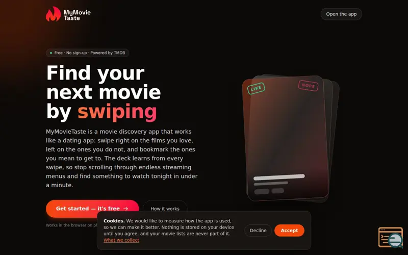 Screenshot of MyMovieTaste
