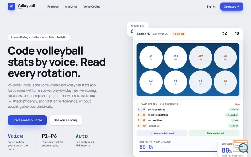 Screenshot of Volleyball Code