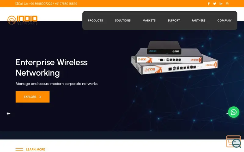 Screenshot of Indio Networks — Powering Open Networks
