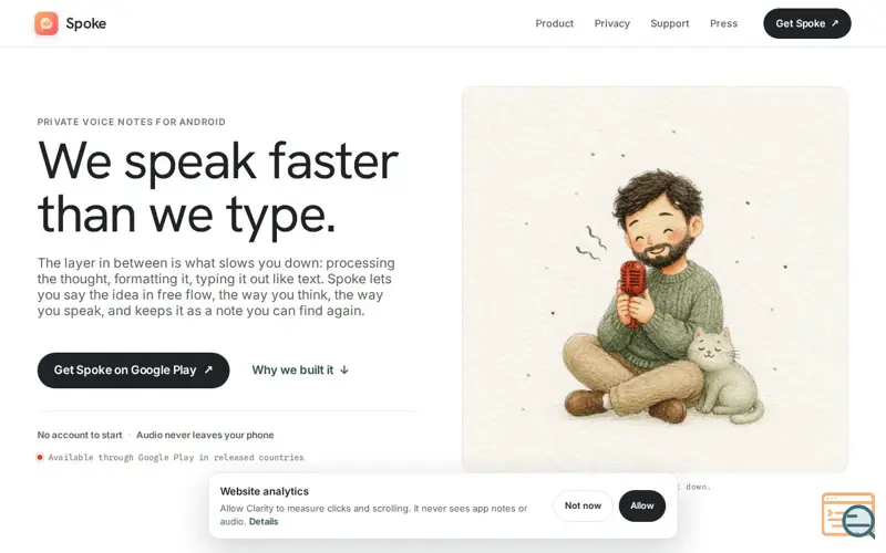Screenshot of Spoke, a launch using ChatGPT Sites