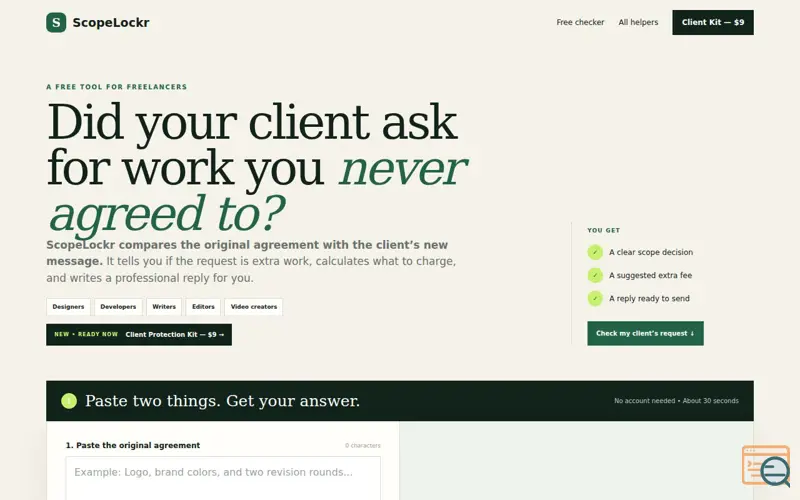 Screenshot of ScopeLockr
