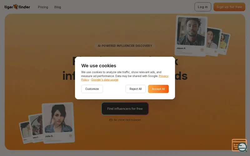 Screenshot of Tiger Finder