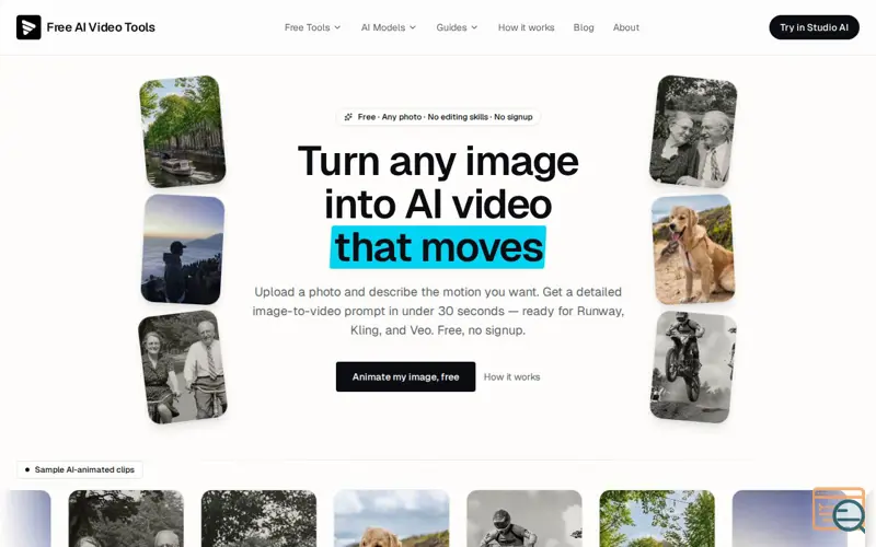 Screenshot of Image To AI Video  Prompt Generator
