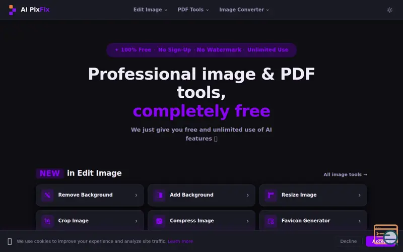 Screenshot of AIPixFix