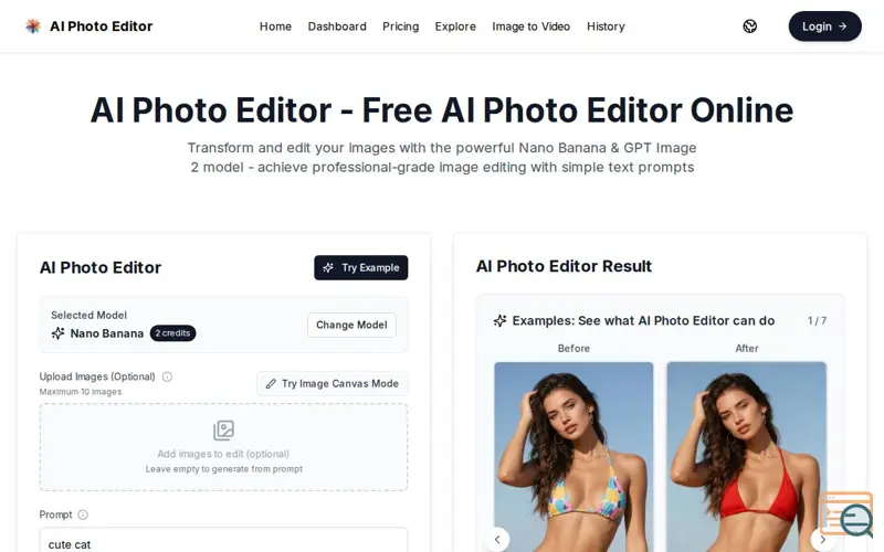 Screenshot of AI Photo Editor