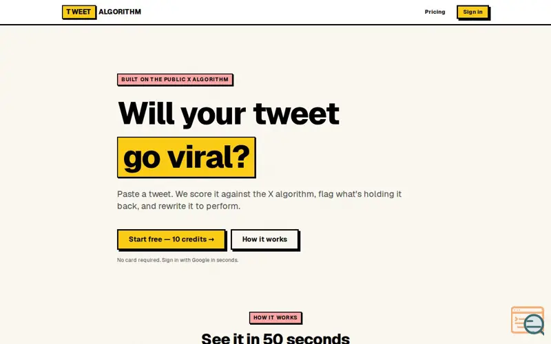 Screenshot of TweetAlgorithm, a launch using Media Chrome