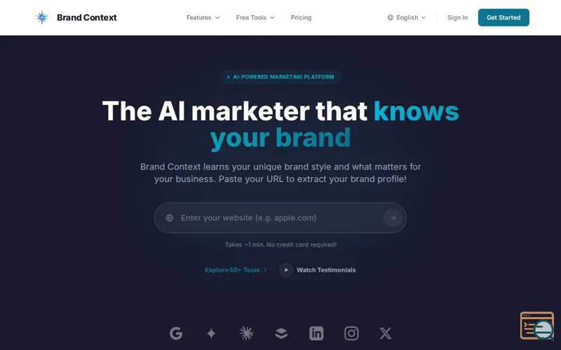 Screenshot of Brand Context