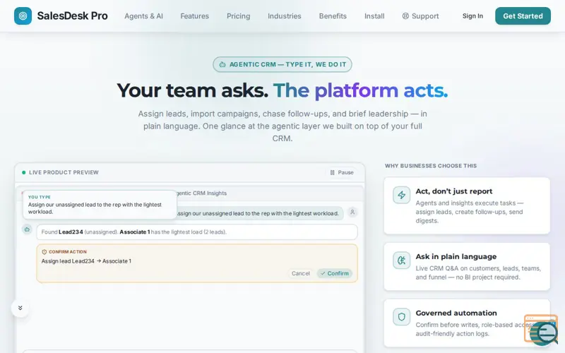 Screenshot of Agentic AI based SalesDesk PRO , a launch using Fastly