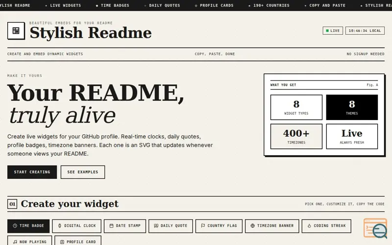 Screenshot of Stylish Readme, a launch using Share DNS