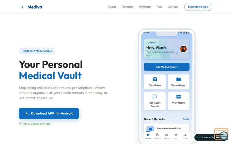 Screenshot of Mediva