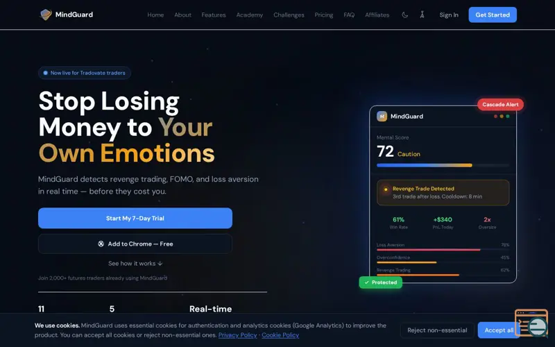 Screenshot of MindGuard, a launch using Lark Suite Email