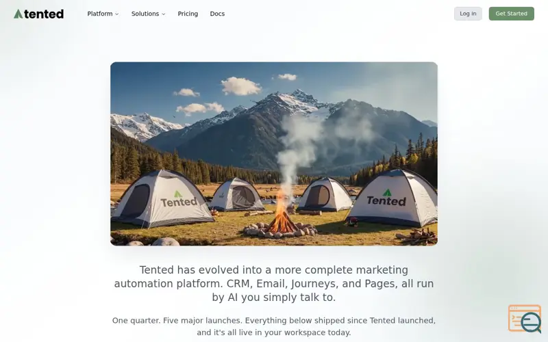 Screenshot of Tented AI