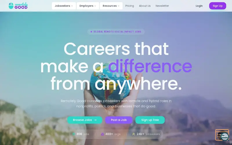 Screenshot of RemotelyGood.us