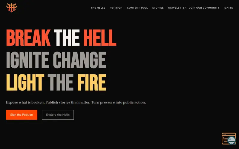 Screenshot of Fireinthehell, a launch using SolidHosting
