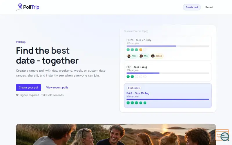 Screenshot of PollTrip