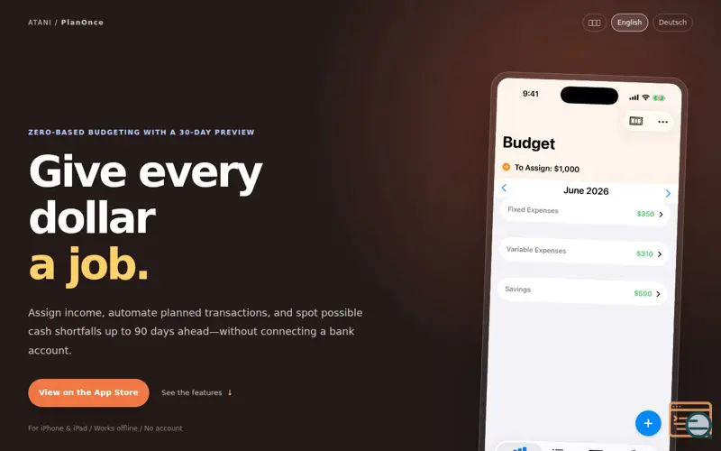 Screenshot of PlanOnce 1.1