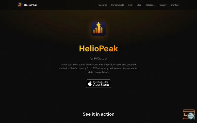 Screenshot of HelioPeak