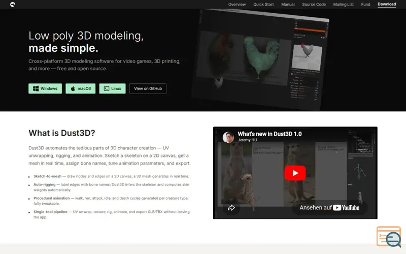 Screenshot of Dust3D 1.0