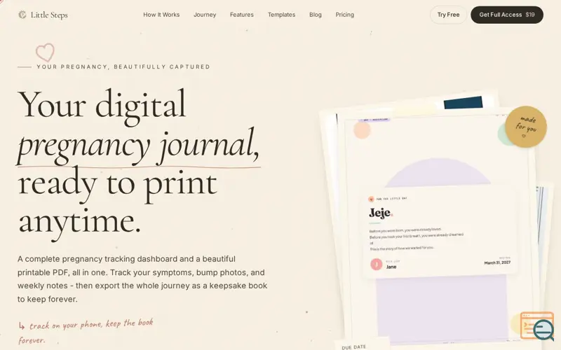 Screenshot of Little Steps: Pregnancy Journal