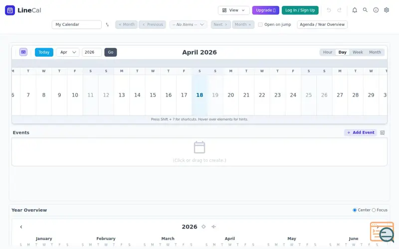 Screenshot of Line Cal