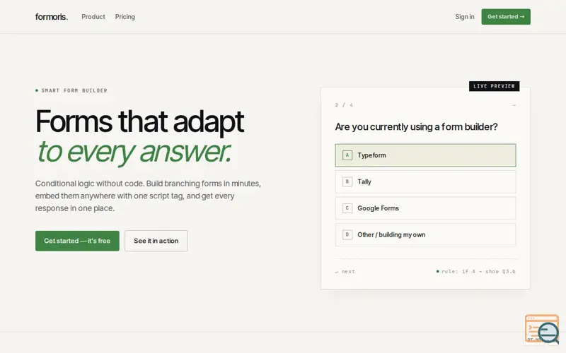Screenshot of Formoris