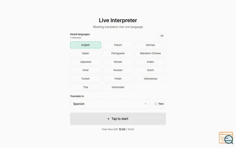 Screenshot of Liveterp