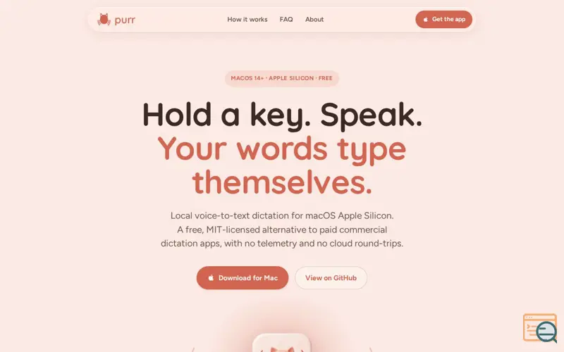 Screenshot of Purr
