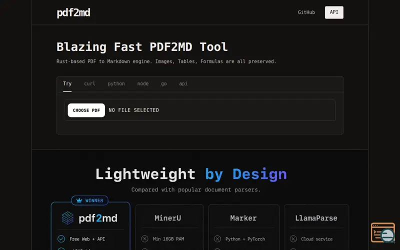 Screenshot of Pdf2md