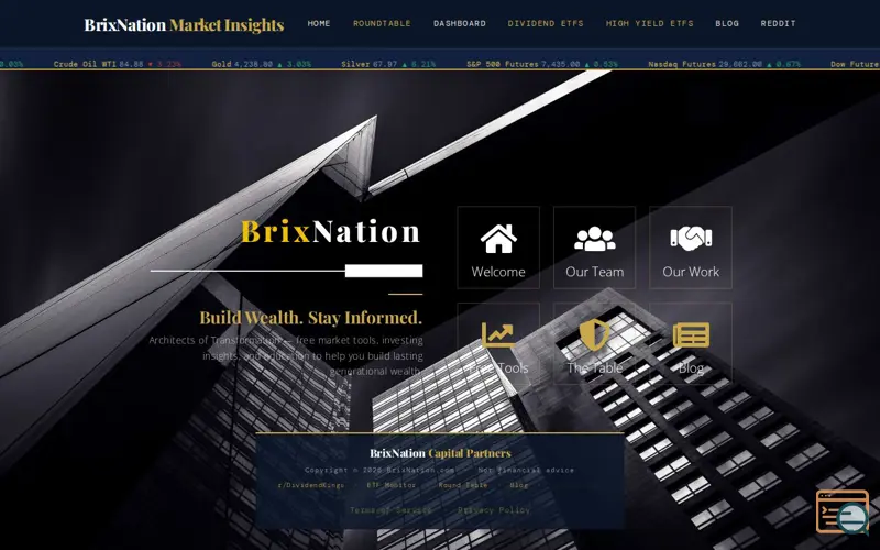 Screenshot of BrixNation Stock Market Insights