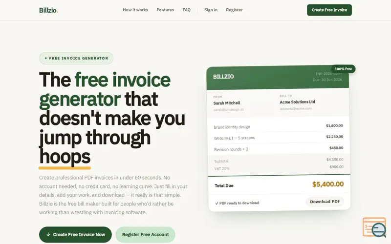 Screenshot of Billzio
