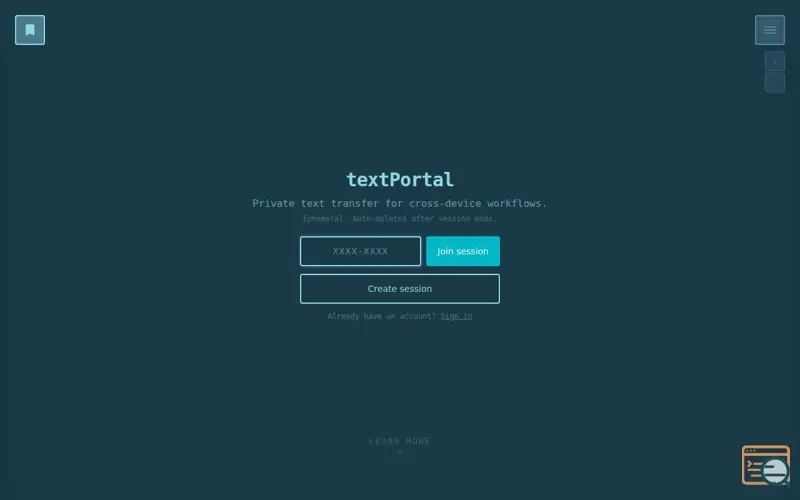 Screenshot of textPortal