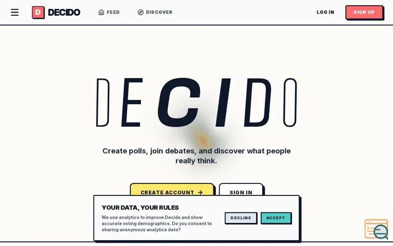 Screenshot of Decido