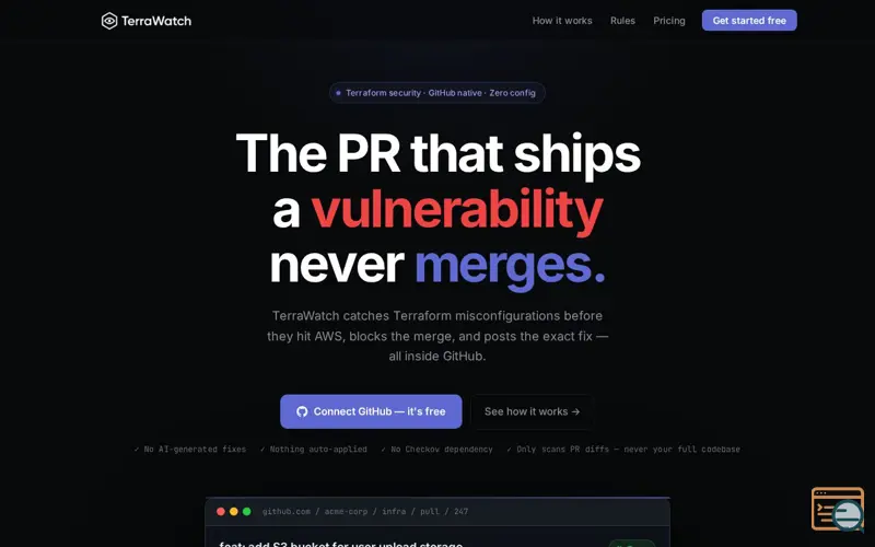 Screenshot of TerraWatch