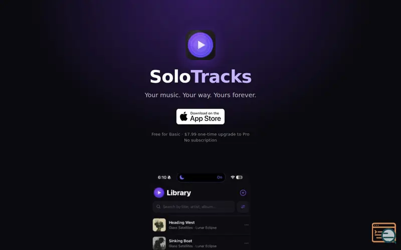 Screenshot of SoloTracks — Offline music, done right