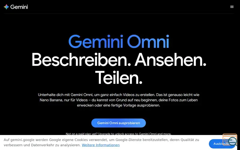Screenshot of Gemini Omni Flash