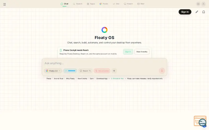 Screenshot of Floaty OS