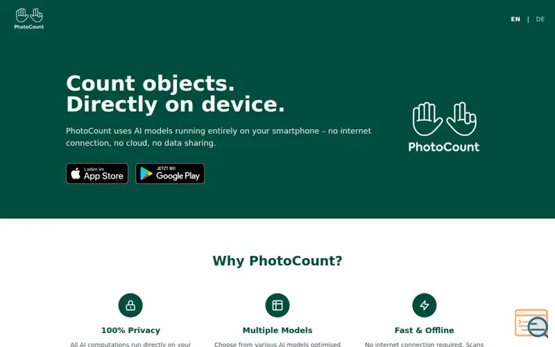 Screenshot of PhotoCount
