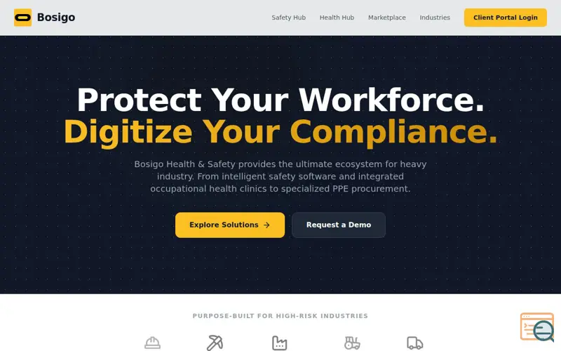 Screenshot of Bosigo Health & Safety