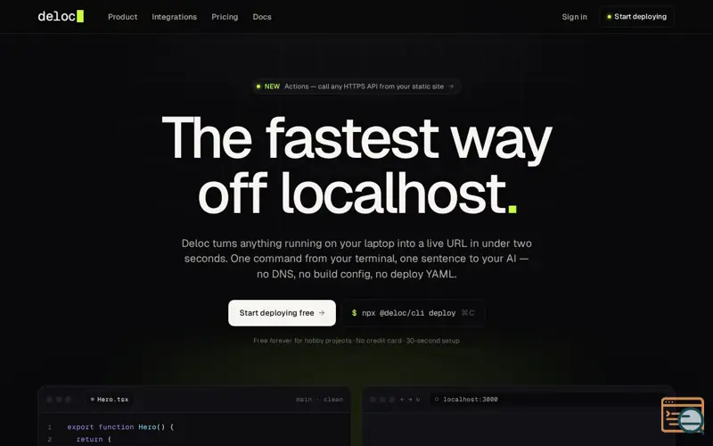 Screenshot of Deloc