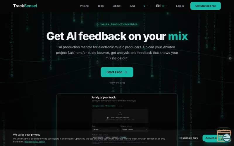 Screenshot of TrackSensei