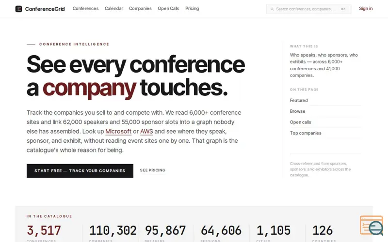 Screenshot of ConferenceGrid