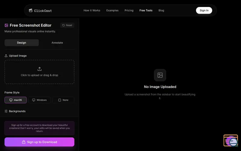 Screenshot of Free Screenshot Editor by Clickcast