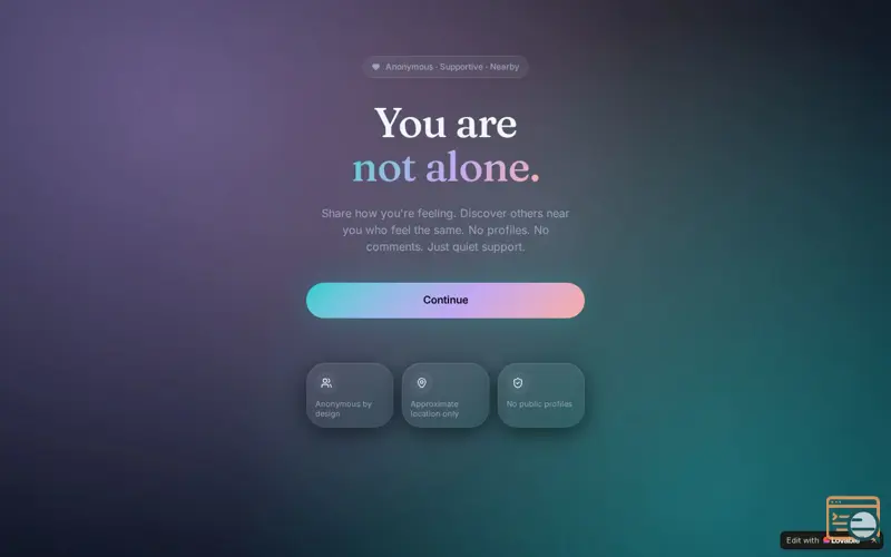 Screenshot of YANA — You Are Not Alone
