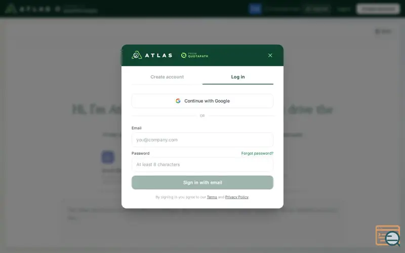 Screenshot of Atlas by QuotaPath, a launch using FullStory