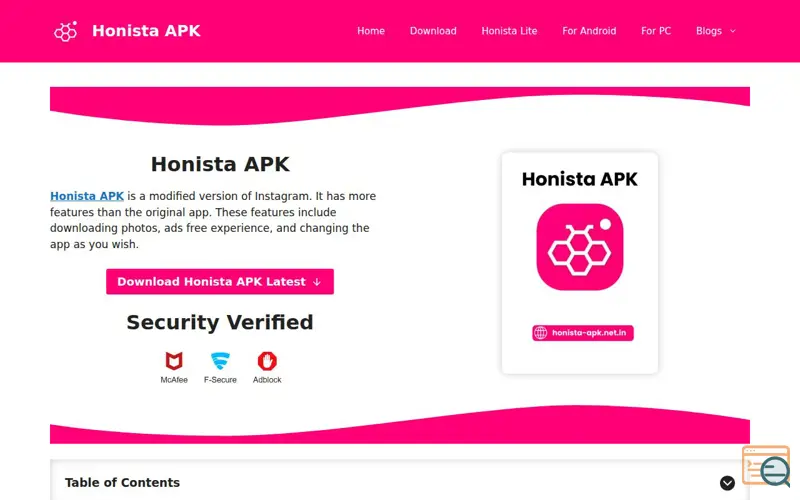 Screenshot of Honista APK