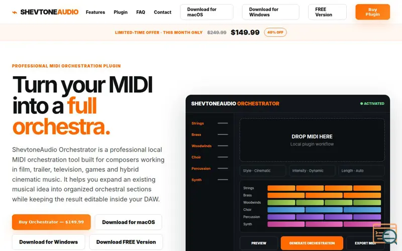 Screenshot of ShevtoneAudio Orchestrator