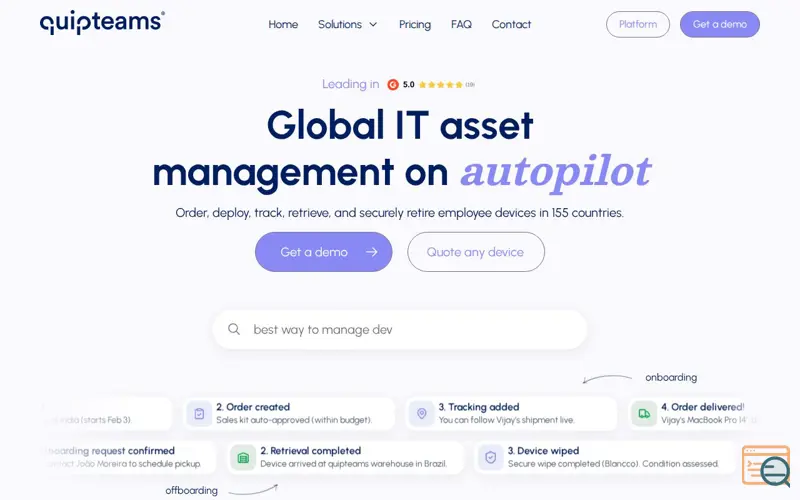 Screenshot of quipteams, a launch using amCharts