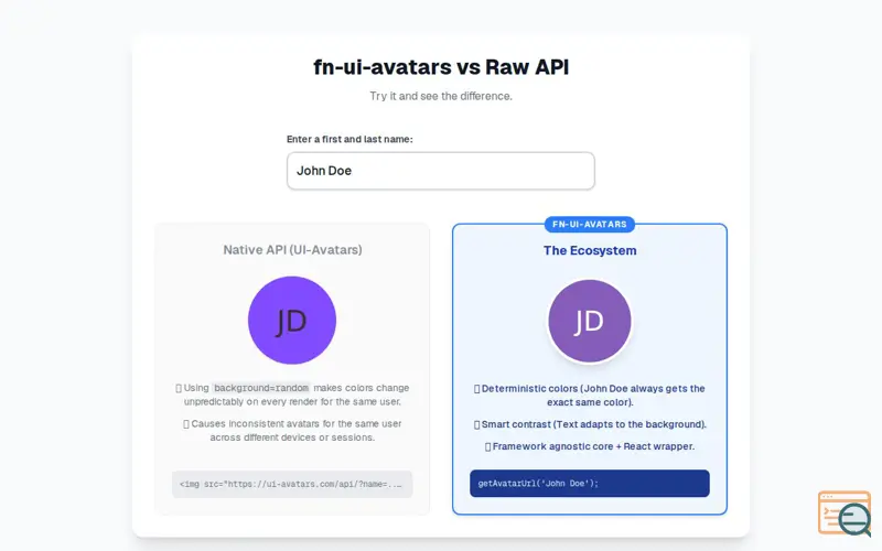 Screenshot of fn-ui-avatars